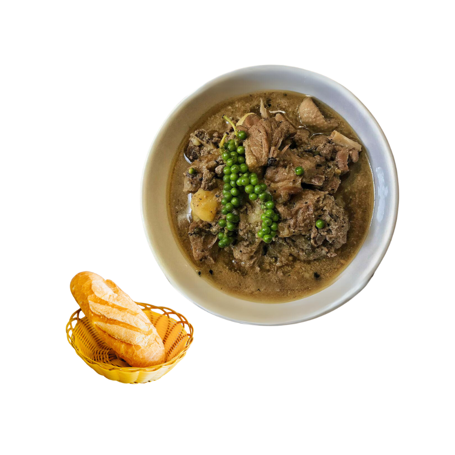 Gà Tây nấu tiêu xanh